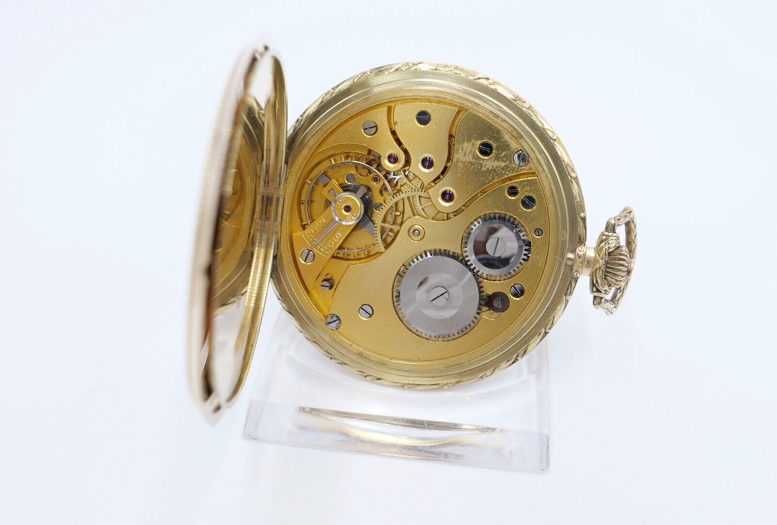 JHH J.H. Hasler & Fils 1916 - 1925 Savonette Taschenuhr 585 / 14K GOLD Ø 53 mm - Antikhandel-Stuttgart