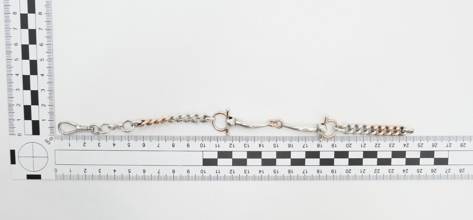 60er Jahre Pferdegebiss Armband 800 Silber vergoldet - Antikhandel-Stuttgart