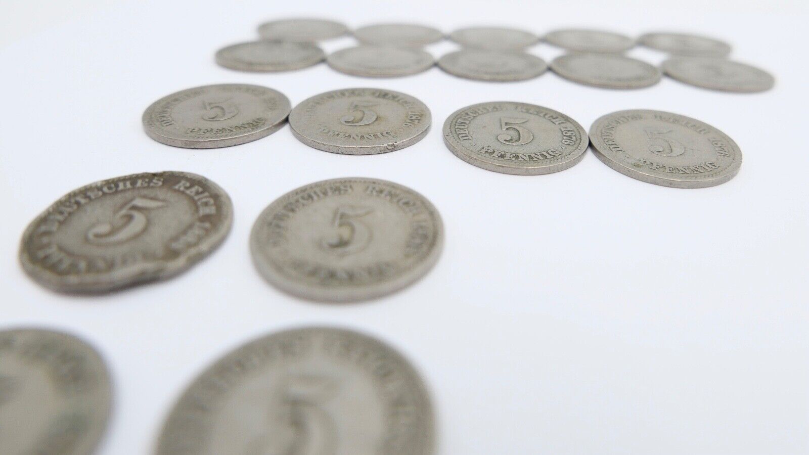 19x 5 Pfennig 1875-1889 Kaiserreich Jäger J.3 s-vz - Antikhandel-Stuttgart