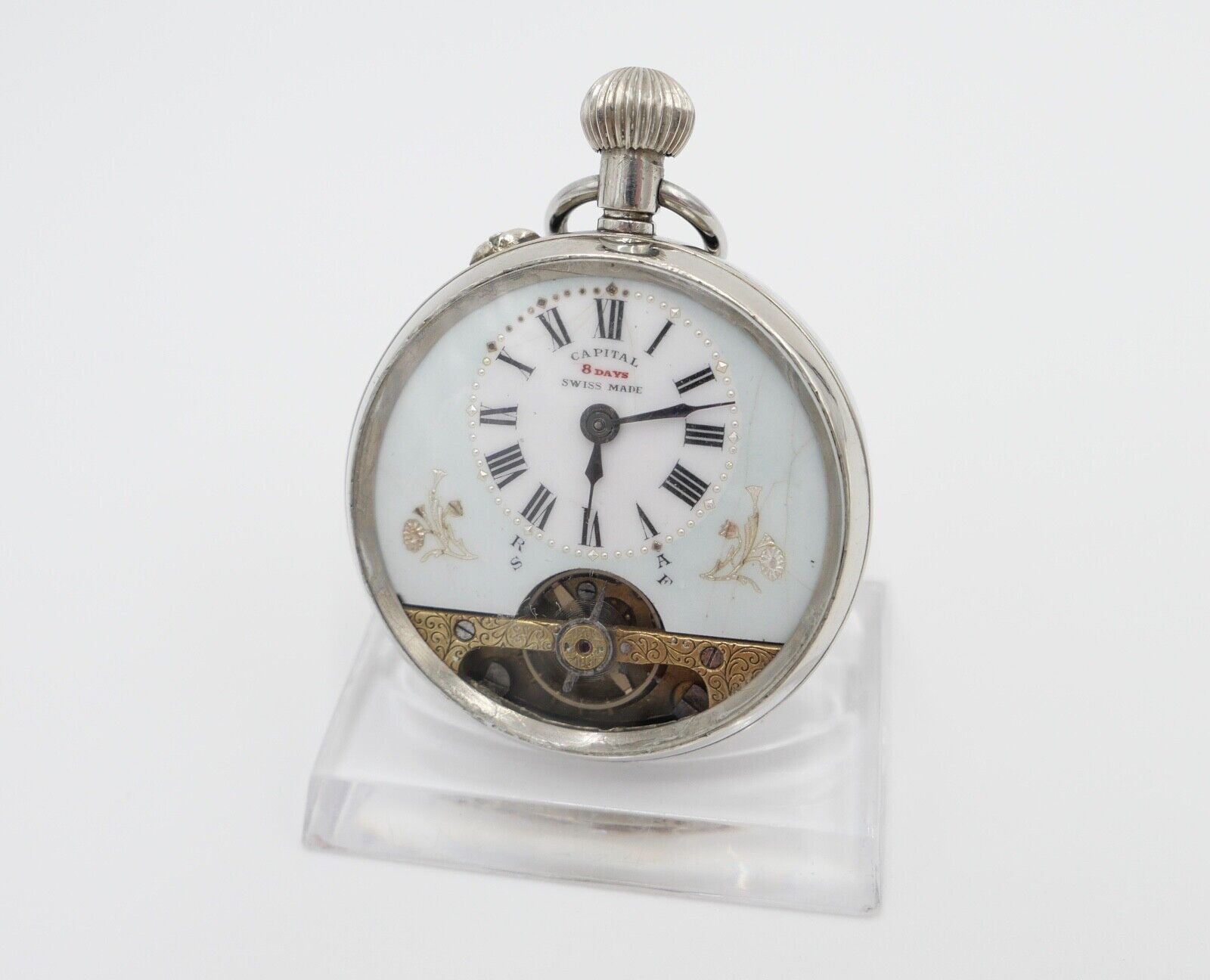 Antike Taschenuhr " CAPITAL " 8 Days pocket watch RAR selten TOP 43,5 mm - Antikhandel-Stuttgart