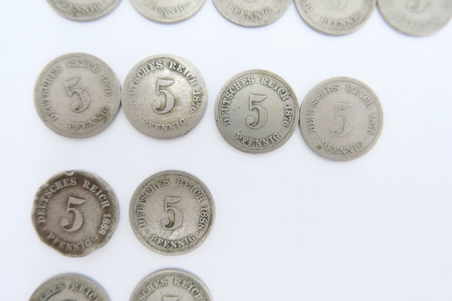 19x 5 Pfennig 1875-1889 Kaiserreich Jäger J.3 s-vz - Antikhandel-Stuttgart