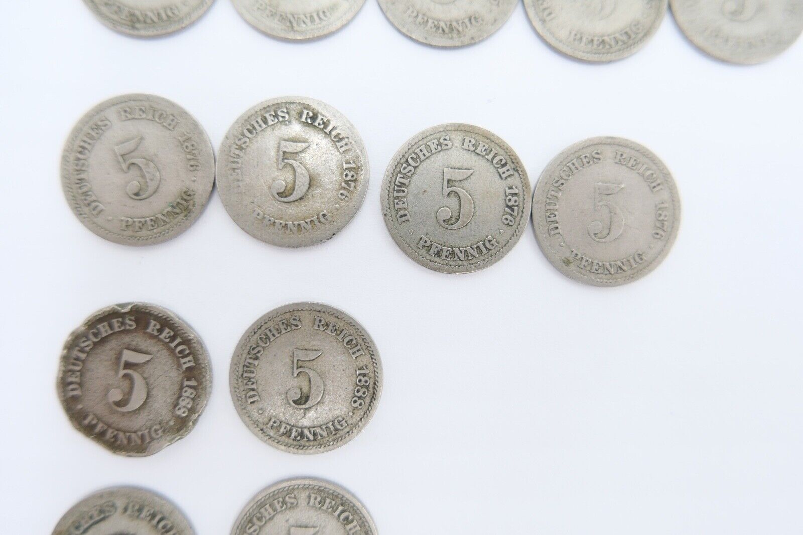 19x 5 Pfennig 1875-1889 Kaiserreich Jäger J.3 s-vz - Antikhandel-Stuttgart