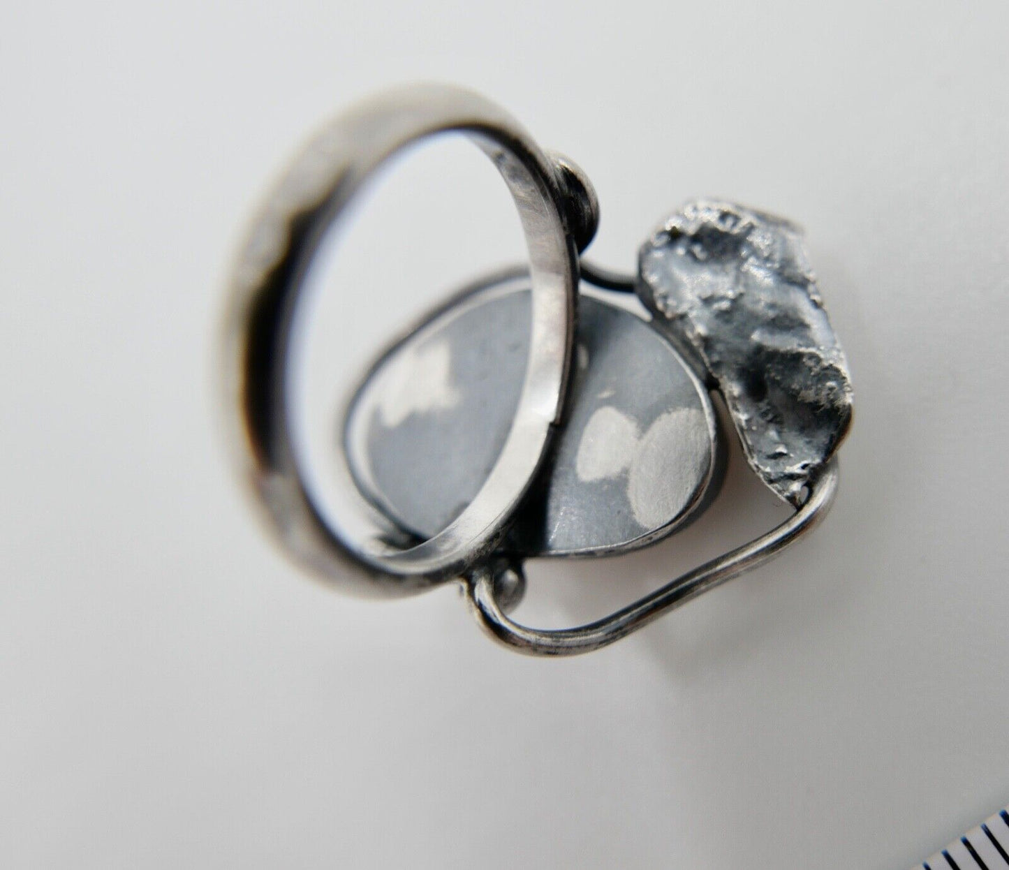 Bernstein butterscotch Designer 925 G Silber Ring Gr. 51 Frauenkopf Danzig Polen - Antikhandel-Stuttgart