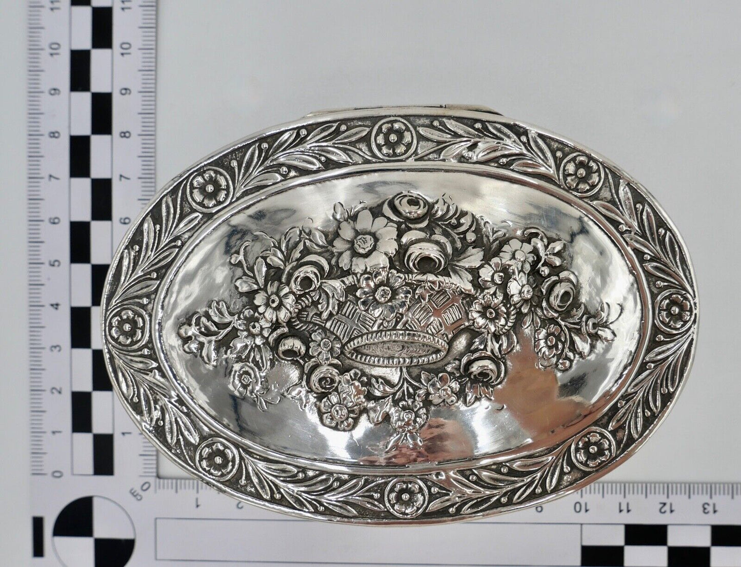 Jugendstil um 1900 830 Silber Deckeldose Schatulle Tabakiere floral - Antikhandel-Stuttgart