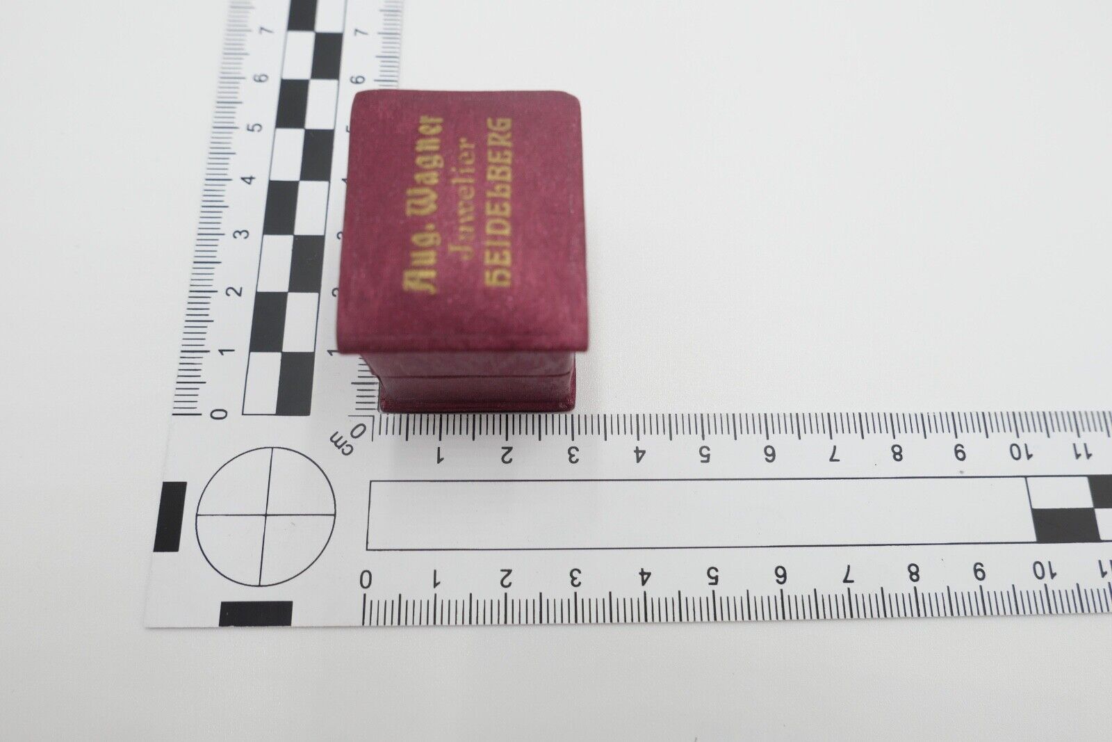 antikes Ringetui 3,6x3x3 cm Rot Etui Box Aufbewahrung Schatulle - Antikhandel-Stuttgart