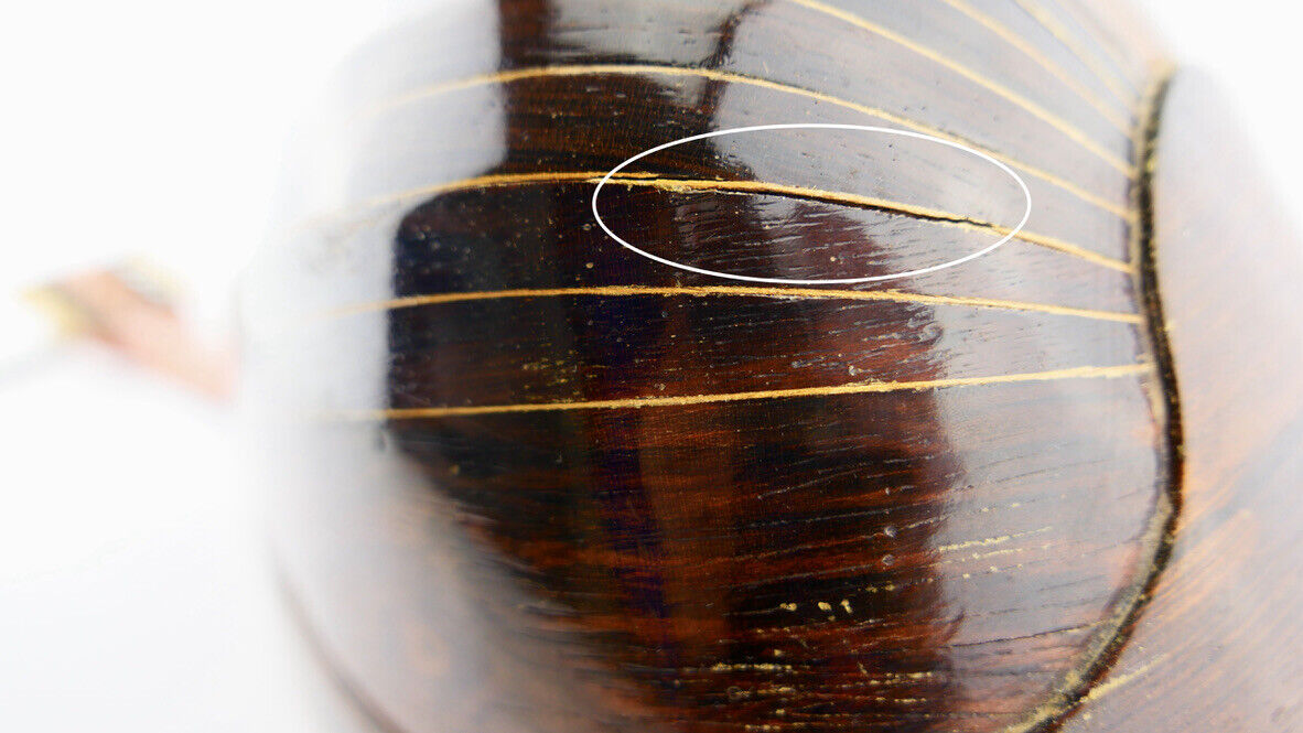 Rundbauch Zupfinstrument alte MARCELLI Mandoline 60 cm - Antikhandel-Stuttgart