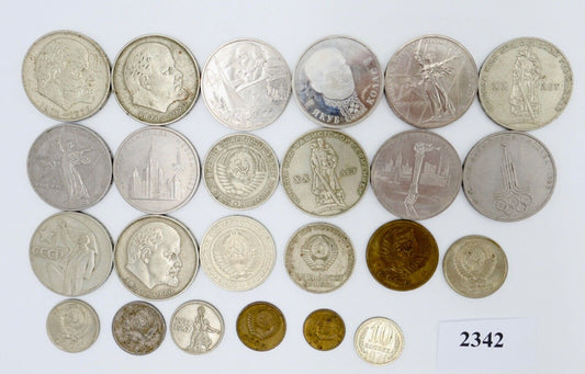 Posten Lot Konvolut Münzen Russland UDSSR RUBEL KOPEKE Lenin 1936-1980 - Antikhandel-Stuttgart