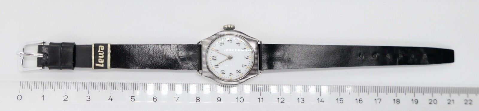 1960er Handaufzug Damen 800 Silber Uhr HG Cal. Alpina 590R Porzellan Zifferblatt - Antikhandel-Stuttgart