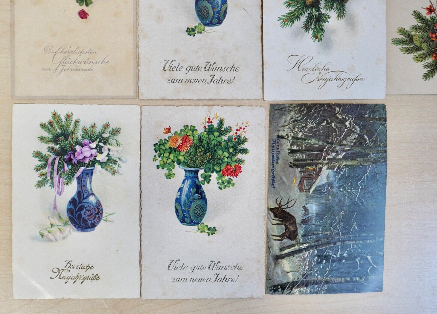 antike Ansichtskarten Postkarten GLÜCKWÜNSCHE NEUJAHR / NEUJAHRSWÜNSCHE dt.Reich - Antikhandel-Stuttgart