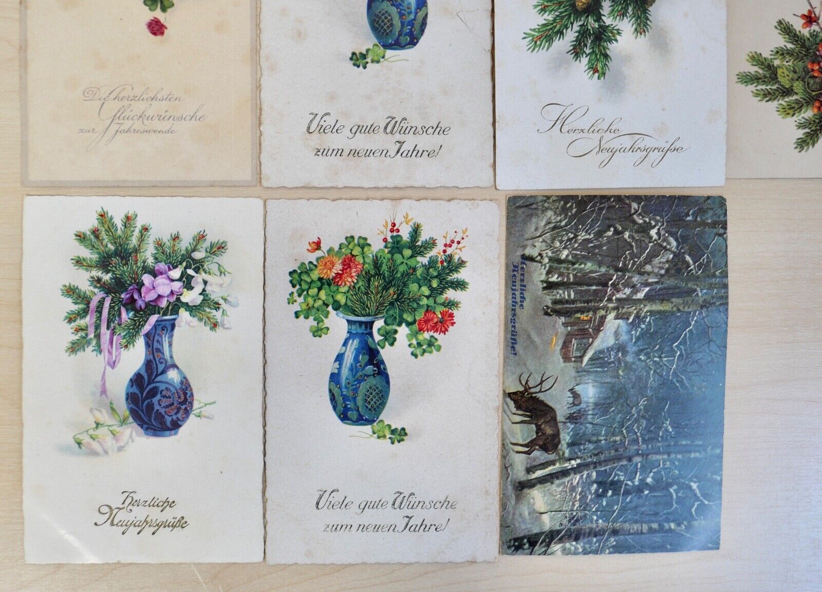 antike Ansichtskarten Postkarten GLÜCKWÜNSCHE NEUJAHR / NEUJAHRSWÜNSCHE dt.Reich - Antikhandel-Stuttgart