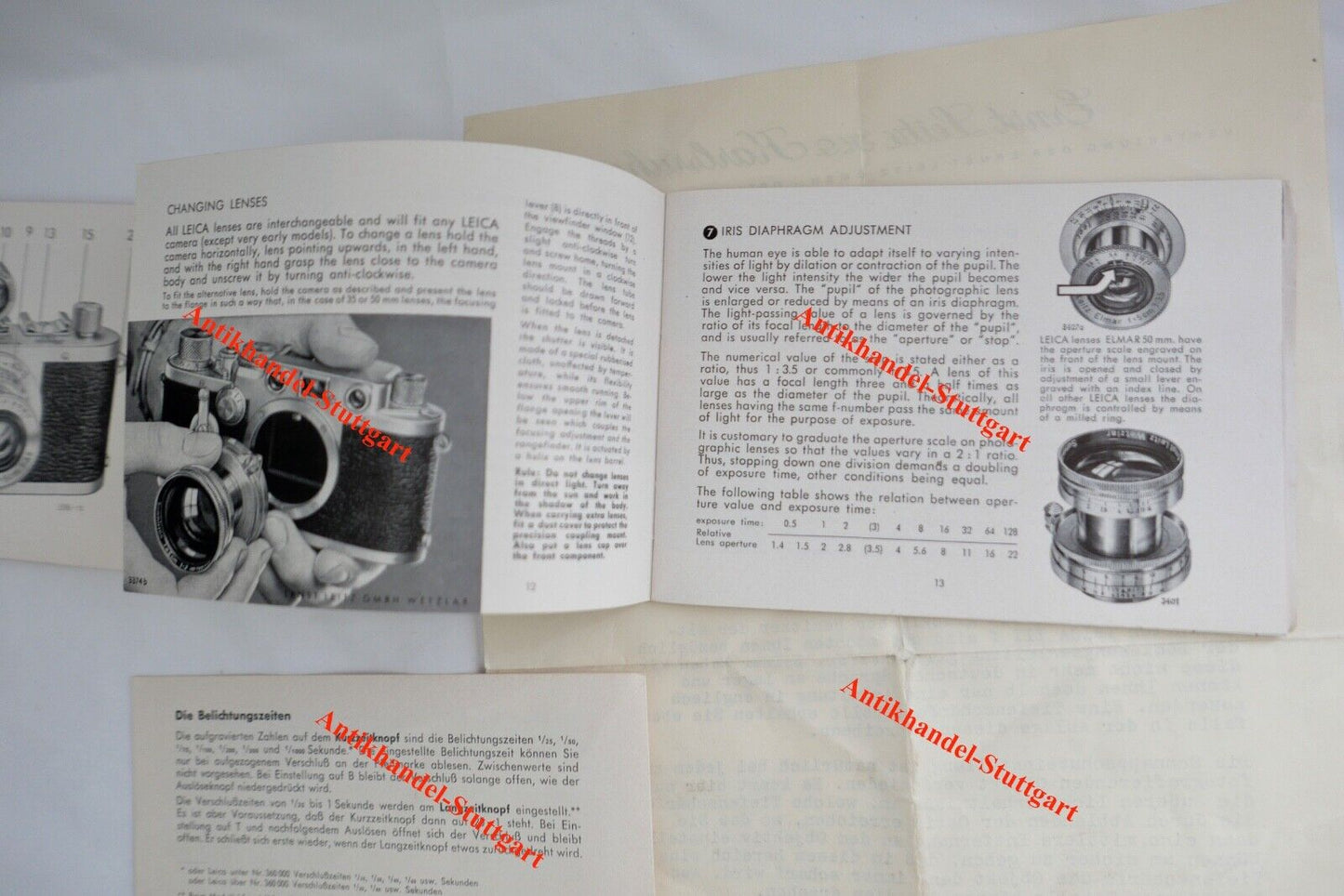 Leitz Leica III F Wetzlar original Schreiben und Papiere Handbuch aus 1966 - Antikhandel-Stuttgart