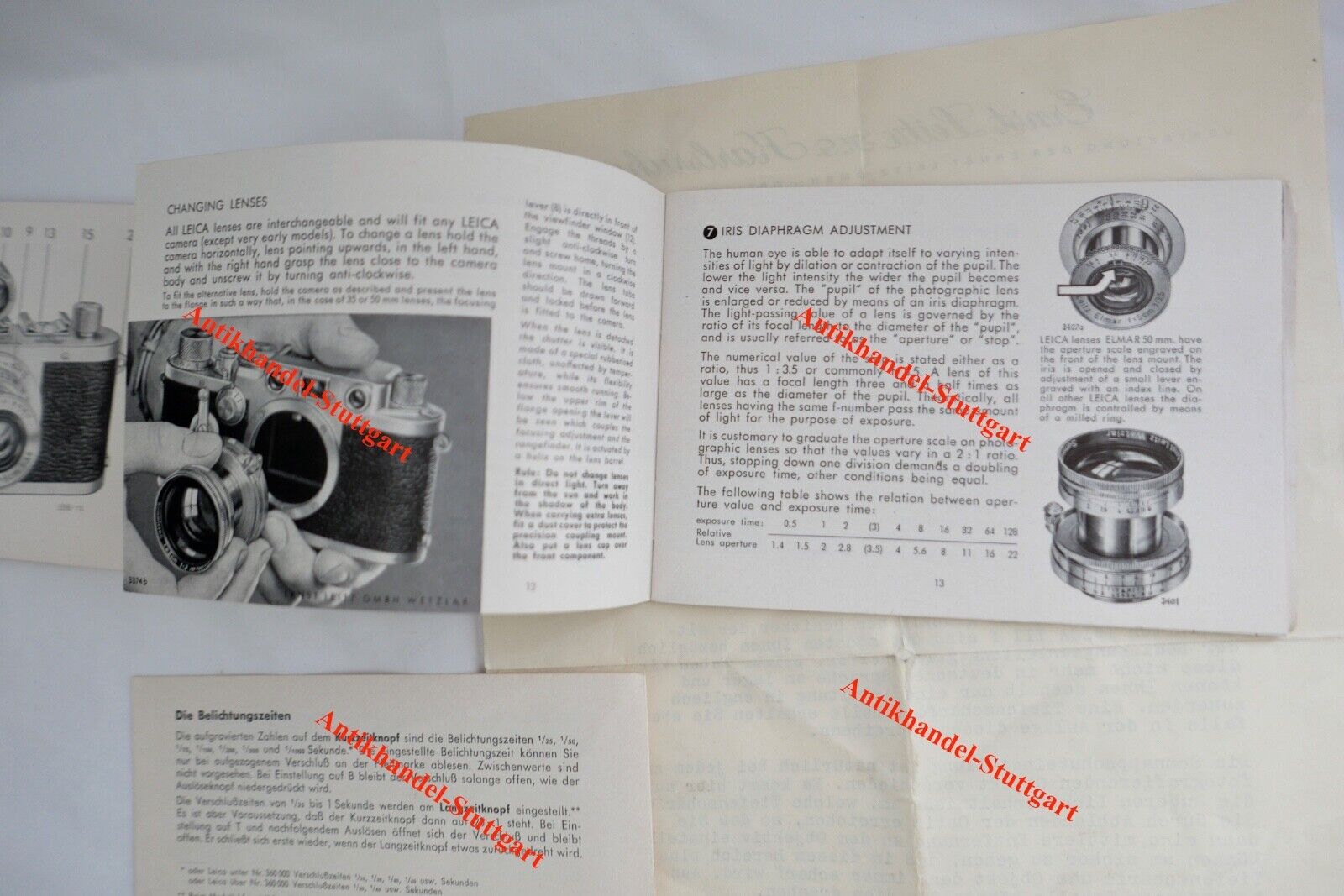 Leitz Leica III F Wetzlar original Schreiben und Papiere Handbuch aus 1966 - Antikhandel-Stuttgart