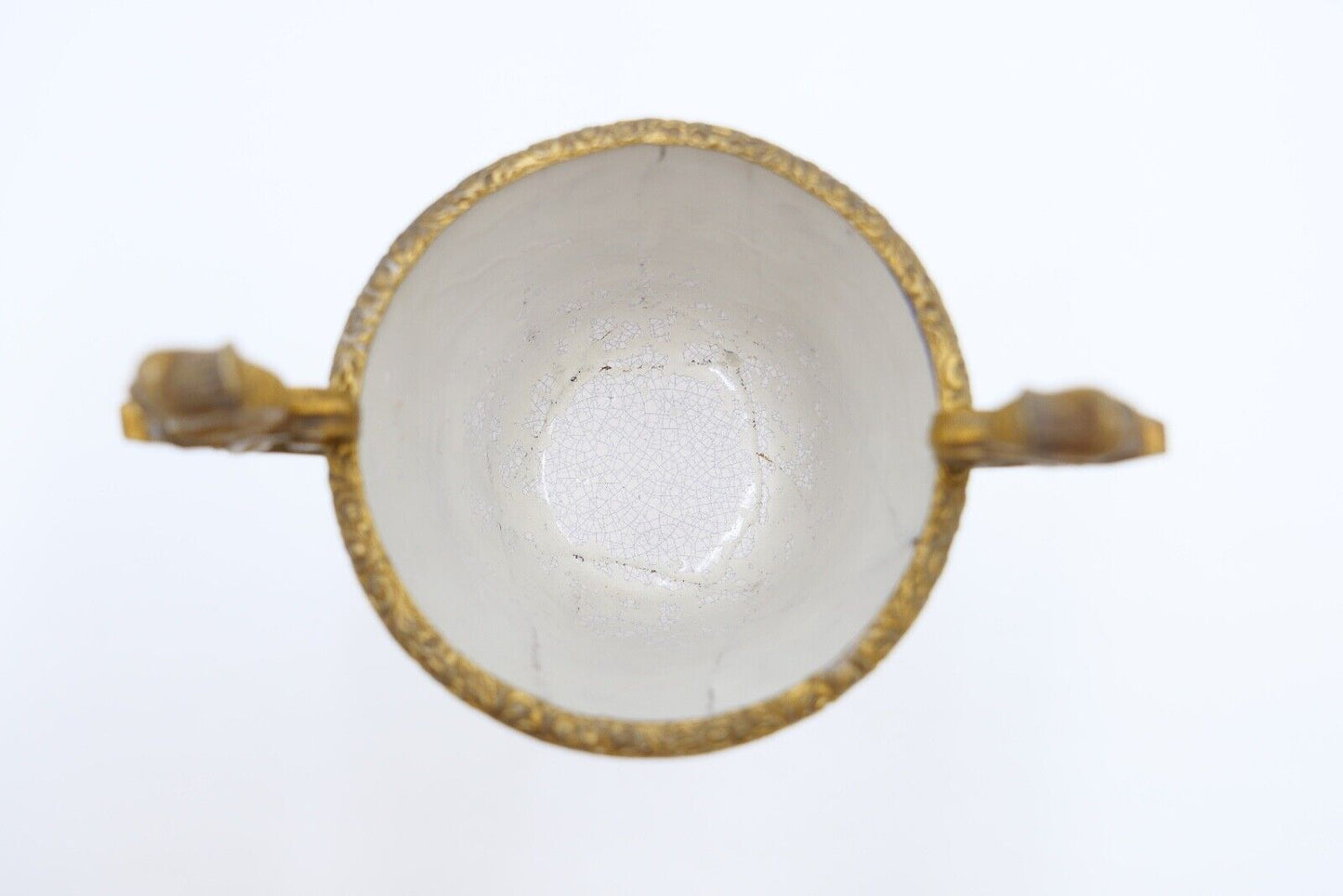 antik Mitte 19. Jhd 2x Kelch Becher Pokal feuervergoldet handbemalt Krakelee - Antikhandel-Stuttgart