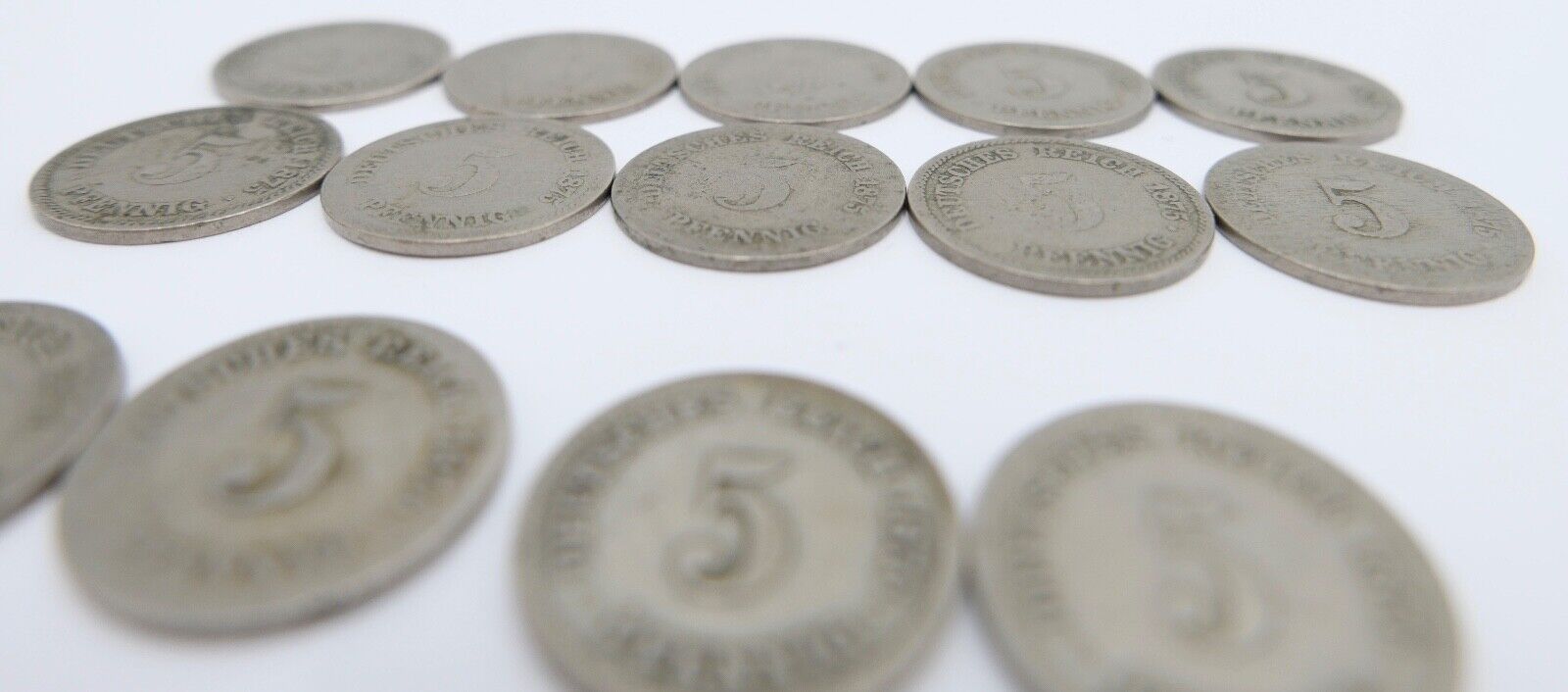 19x 5 Pfennig 1875-1889 Kaiserreich Jäger J.3 s-vz - Antikhandel-Stuttgart