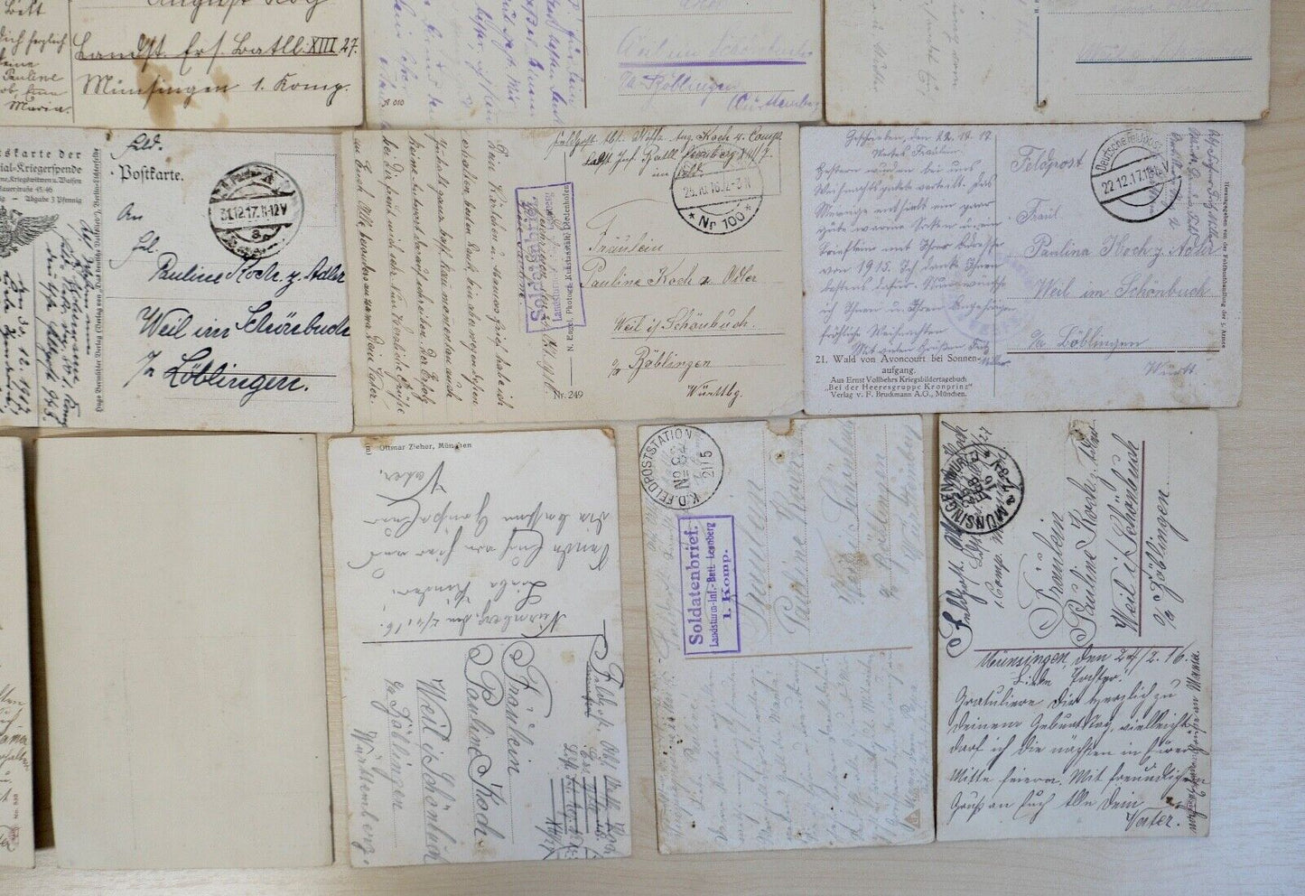 antike Ansichtskarten Postkarten Soldatenbrief Feldpost 1. WK deutsches Reich - Antikhandel-Stuttgart