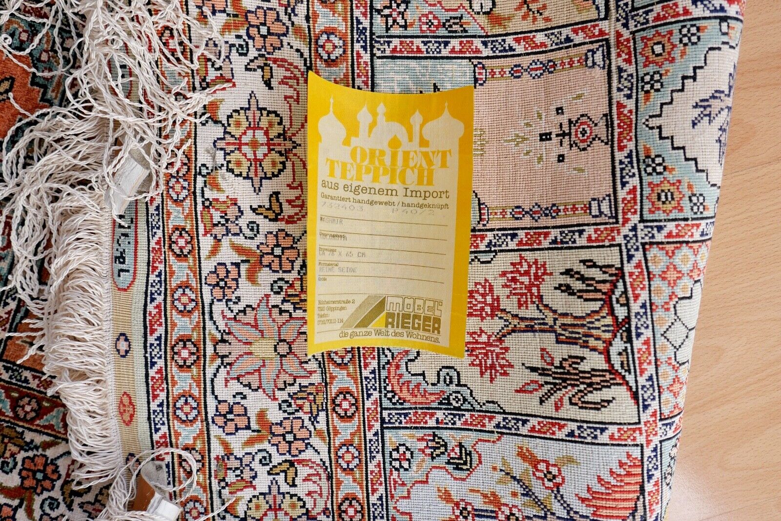 Ghom Orientteppich Perserteppich Seide Handgeknüpft 127x78 cm Knoten Silk - Antikhandel-Stuttgart