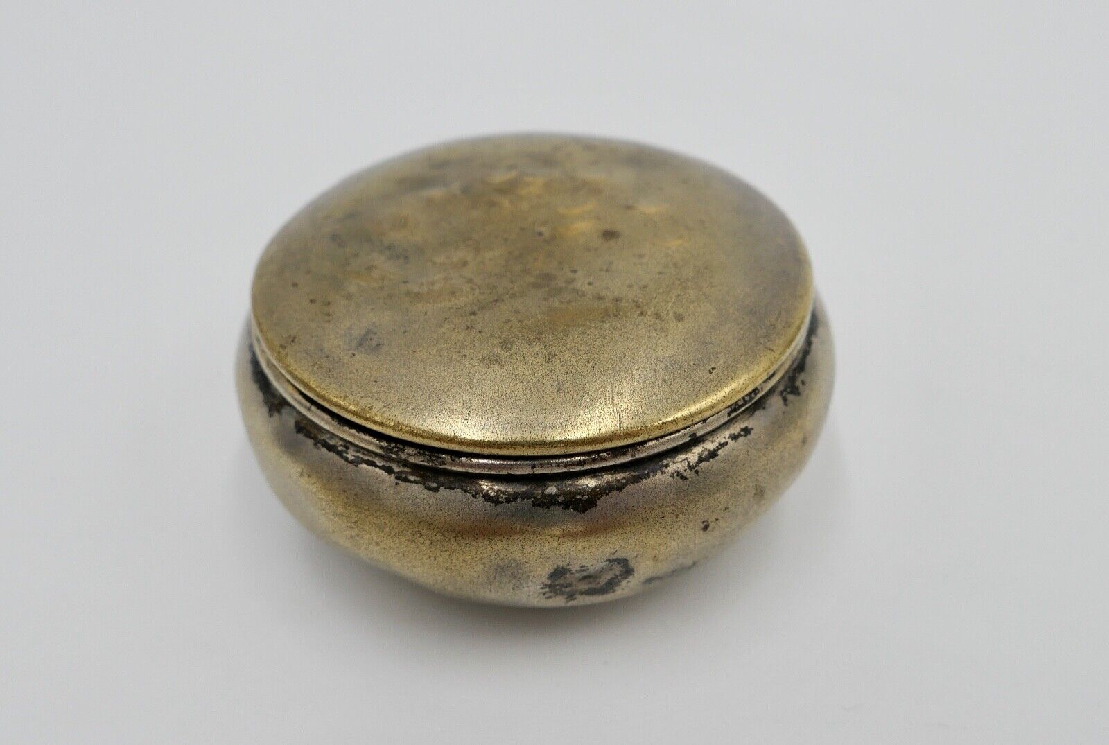 antike kleine Pillendose Deckeldose Tabatiere vergoldet um 1900 - Antikhandel-Stuttgart