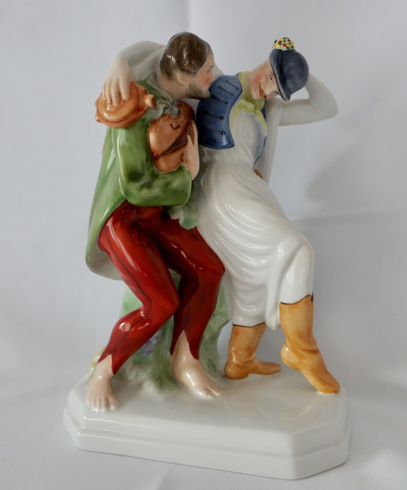 Porzellan Figur Herend Ungarn tanzende Männer betrunkene Musiker 22 cm 5512 - Antikhandel-Stuttgart