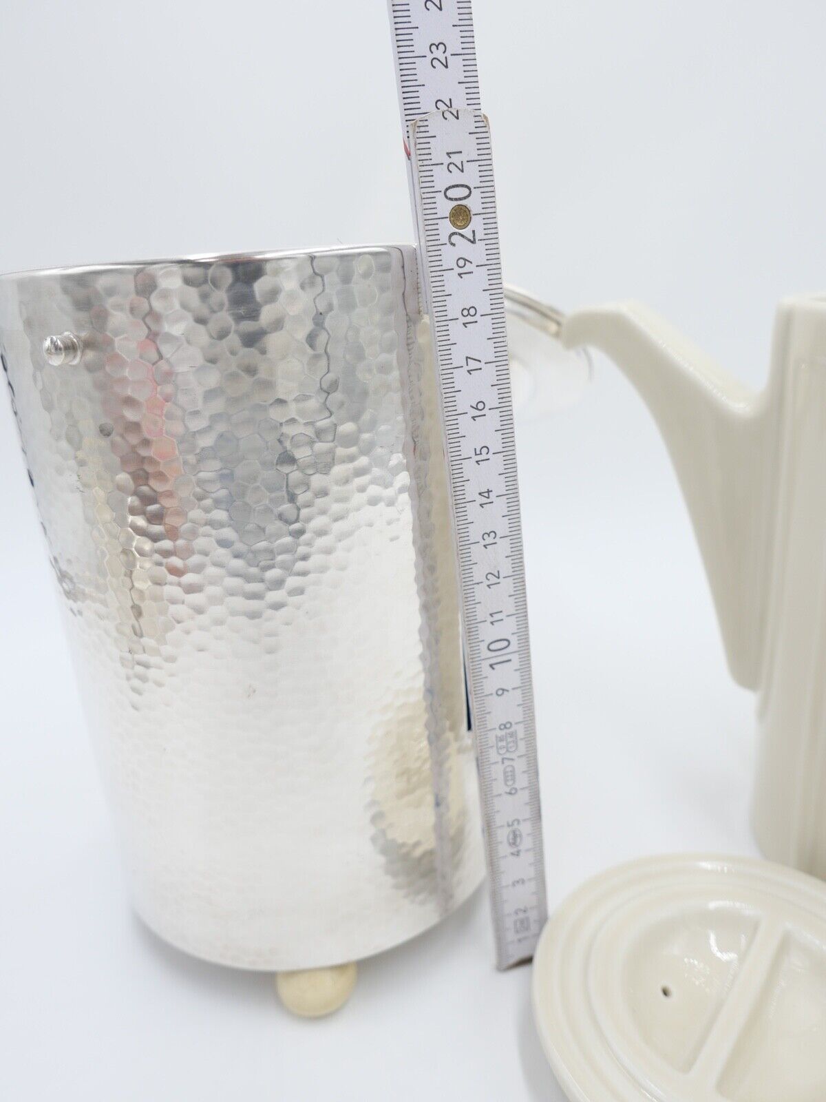 Kaffeekern WMF HUTSCHENREUTHER Kaffeekanne Milchkännchen Zuckerdose gehämmert - Antikhandel-Stuttgart