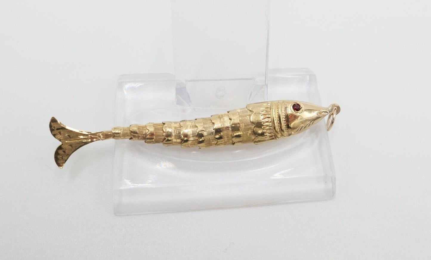 antik um 1938 beweglicher Fisch Anhänger Gold 800 Gelenkanhänger Portugal - Antikhandel-Stuttgart