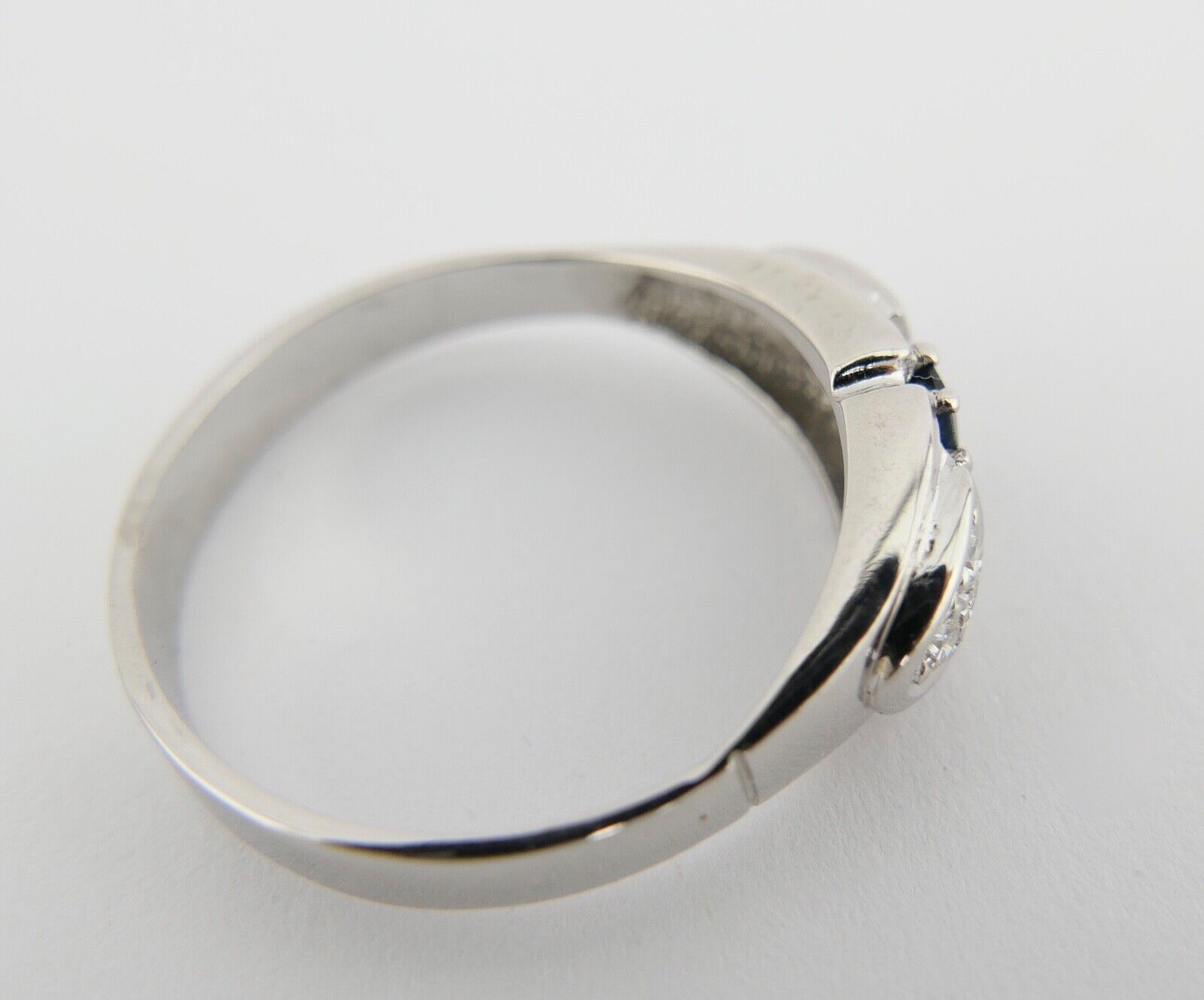 Weißgold Damen Ring synthetisch Saphir & Brillanten Gr. 63 0,14 Ct 585 14K - Antikhandel-Stuttgart