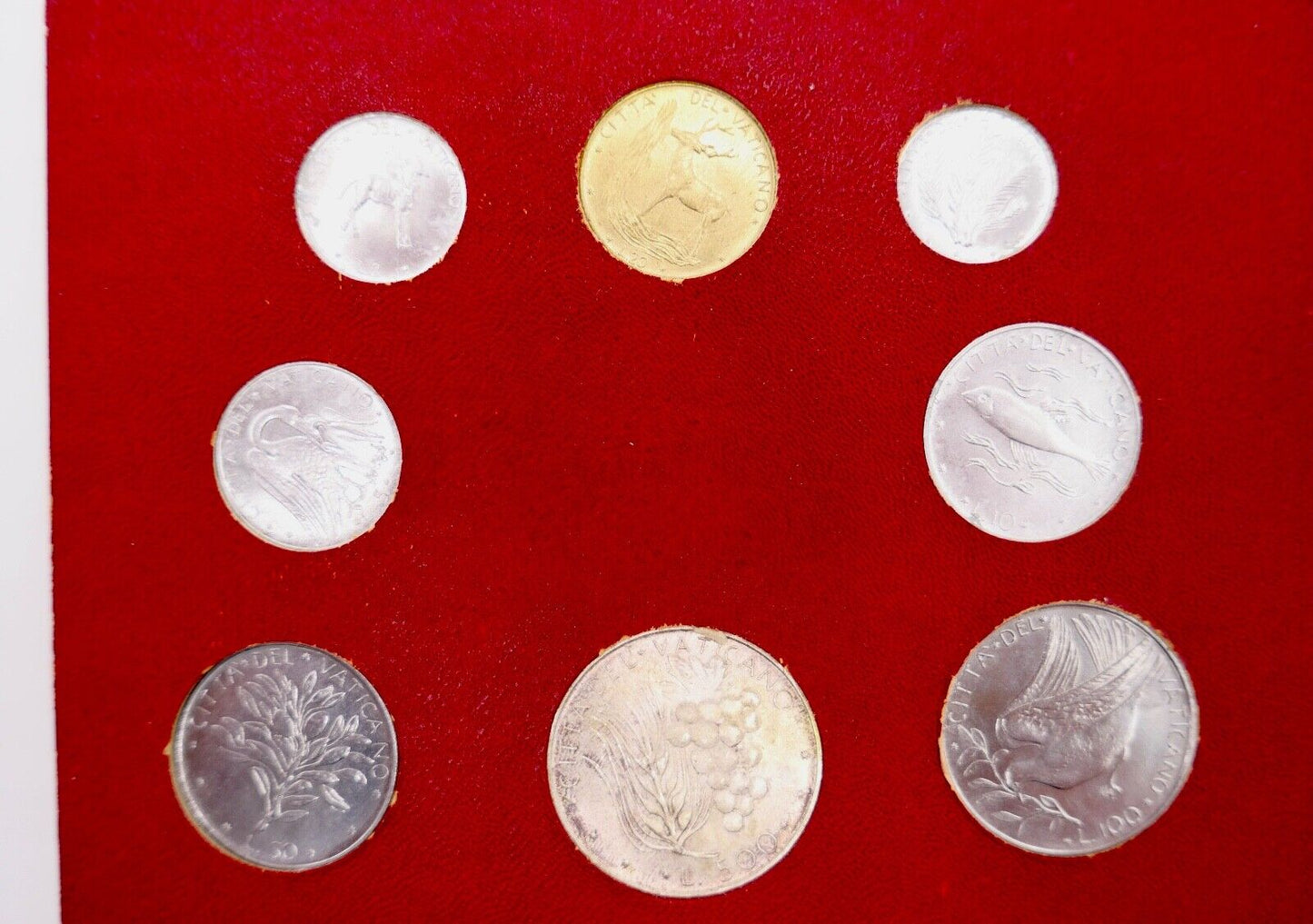 Münzen Set " Citta Del Vaticano " 1 2 5 10 20 50 100 500 lire 1974 Paolo Silber - Antikhandel-Stuttgart