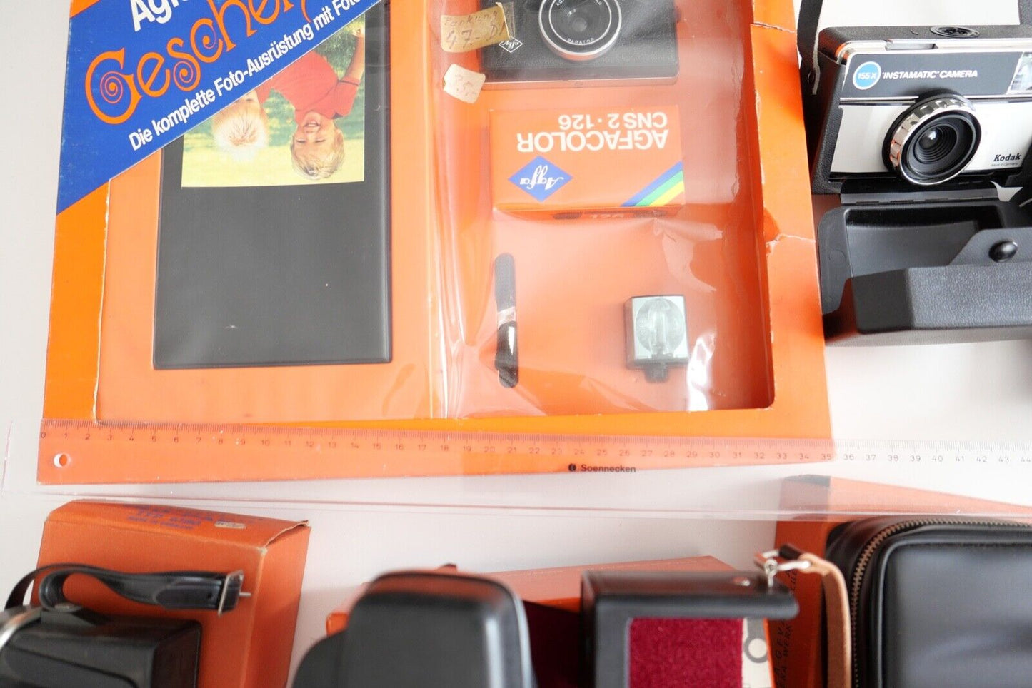 KODAK Agfamatic 50 Geschenkset Instamatic Typ 6114 6069 6180 6183 Hüllen 1970er - Antikhandel-Stuttgart