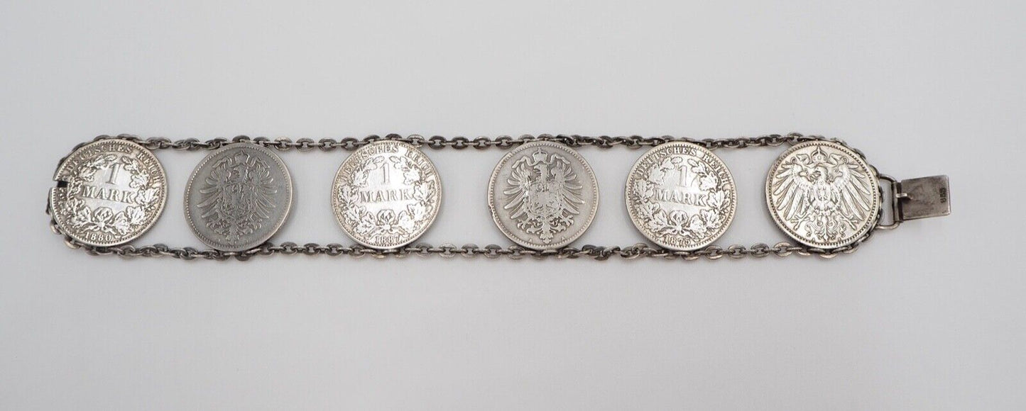 Silber 835 Armband Reichsmark 41,3 gr. A 1875 1887 1180 1900 1876 J - Antikhandel-Stuttgart