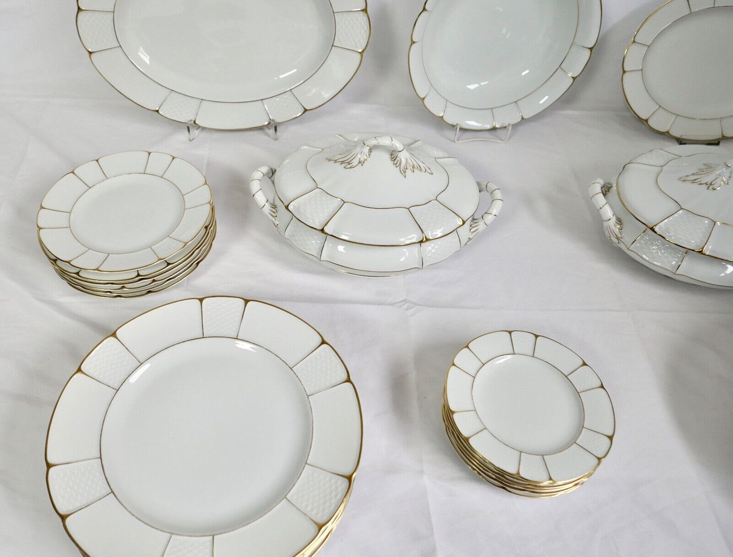 28 tlg. Rosenthal Speiseservice Ph.Rosenthal Goldrand Korbrand Barock 1930er - Antikhandel-Stuttgart