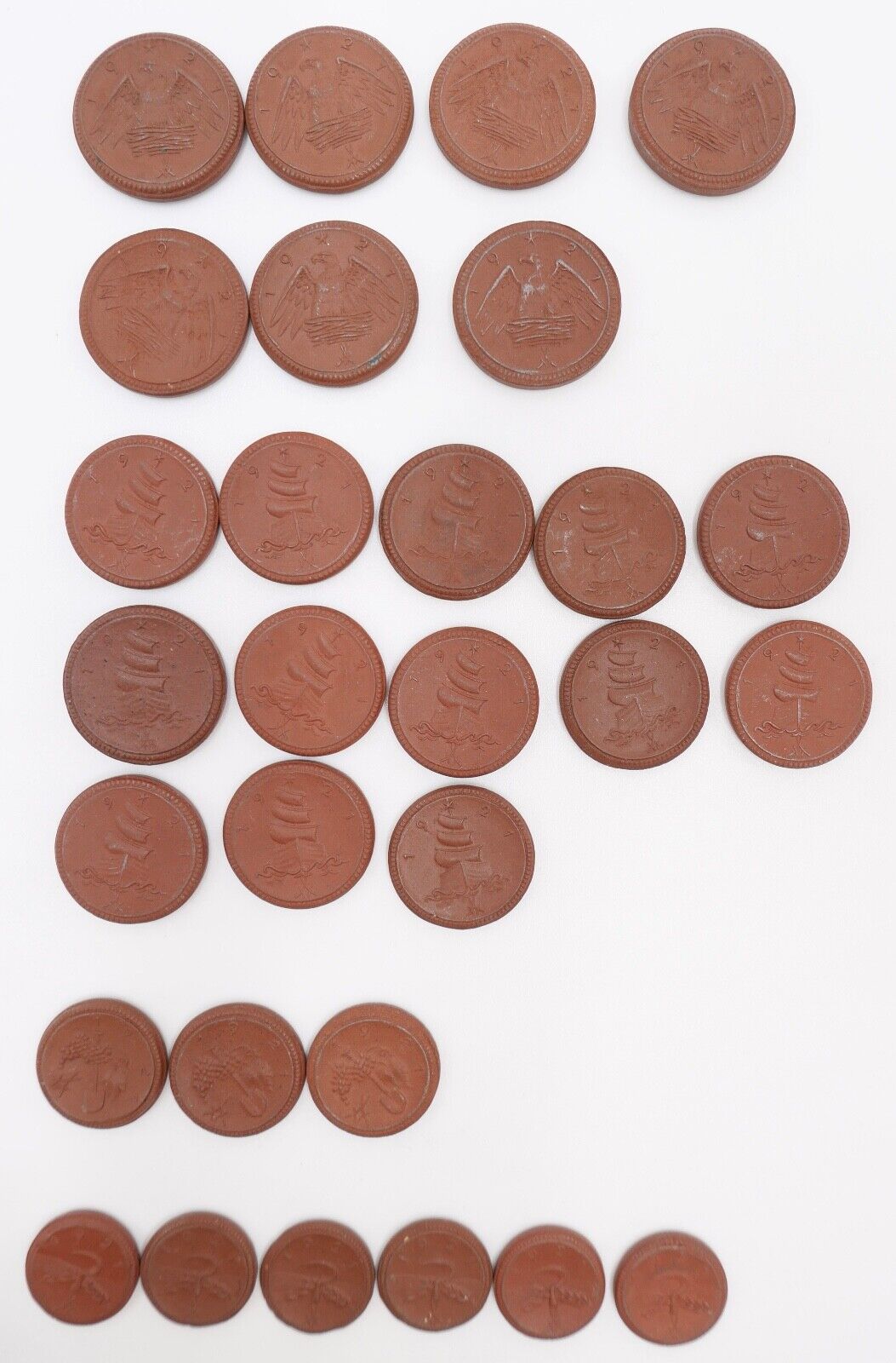 Posten Meissen Böttger Porzellan Münze Taler 1921 Notgeld Mark & Pfennig - Antikhandel-Stuttgart