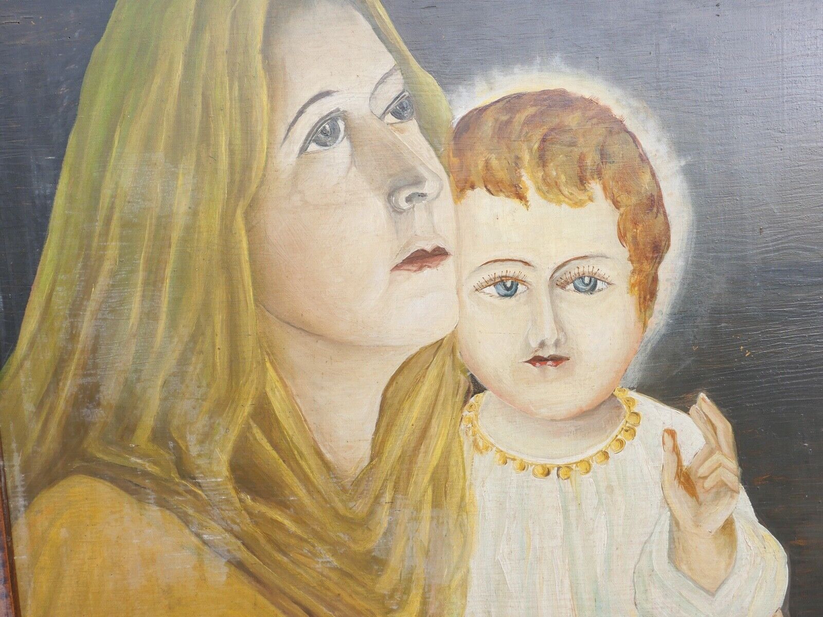 Antikes Religiöses Gemälde signiert " K. Schwarbi Eiken " auf Holz 19.Jh Schweiz - Antikhandel-Stuttgart