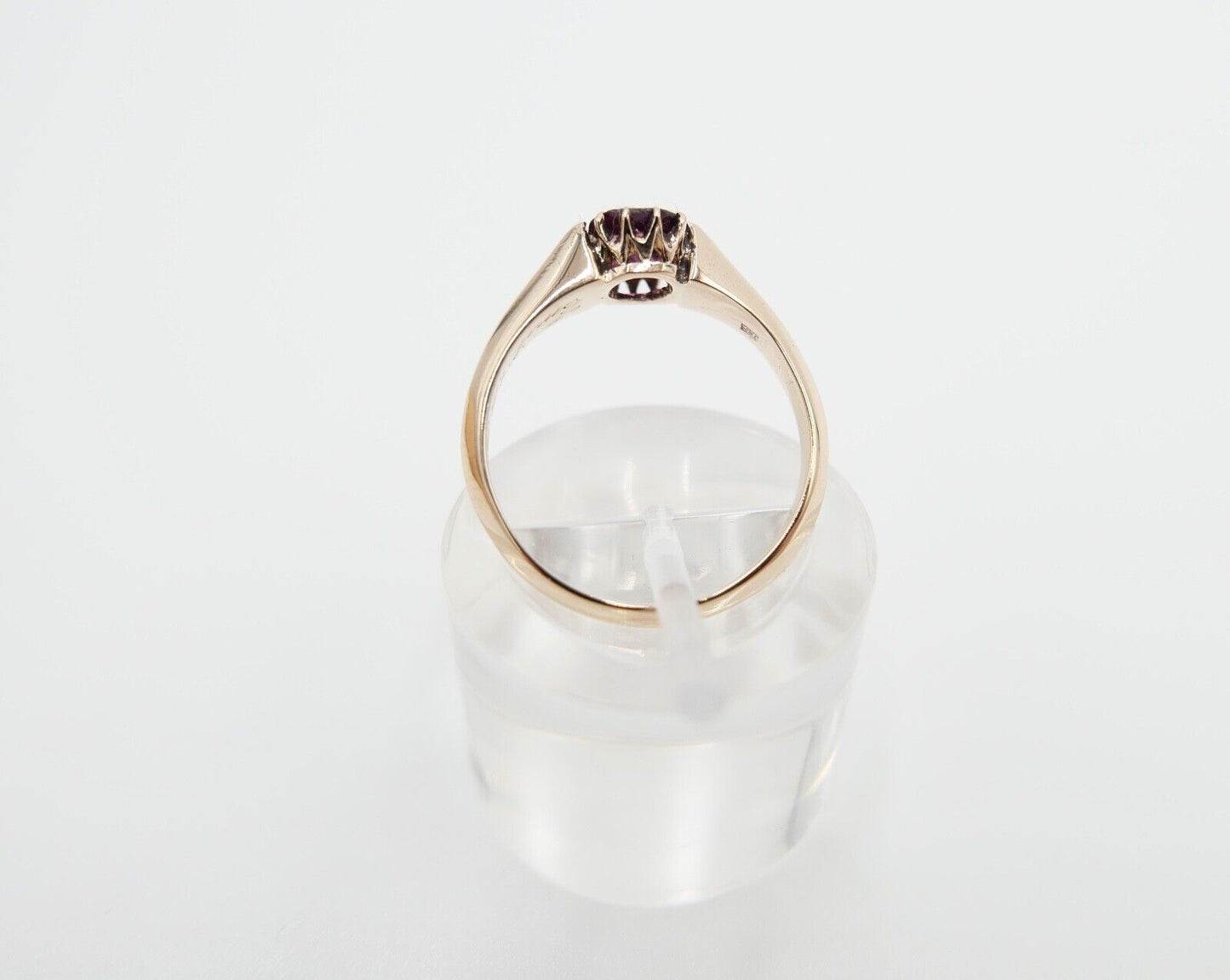 massiver antiker Ring um 1890 Fuchskopf Punze ST Granat 580er Gold Gr. 55 - Antikhandel-Stuttgart