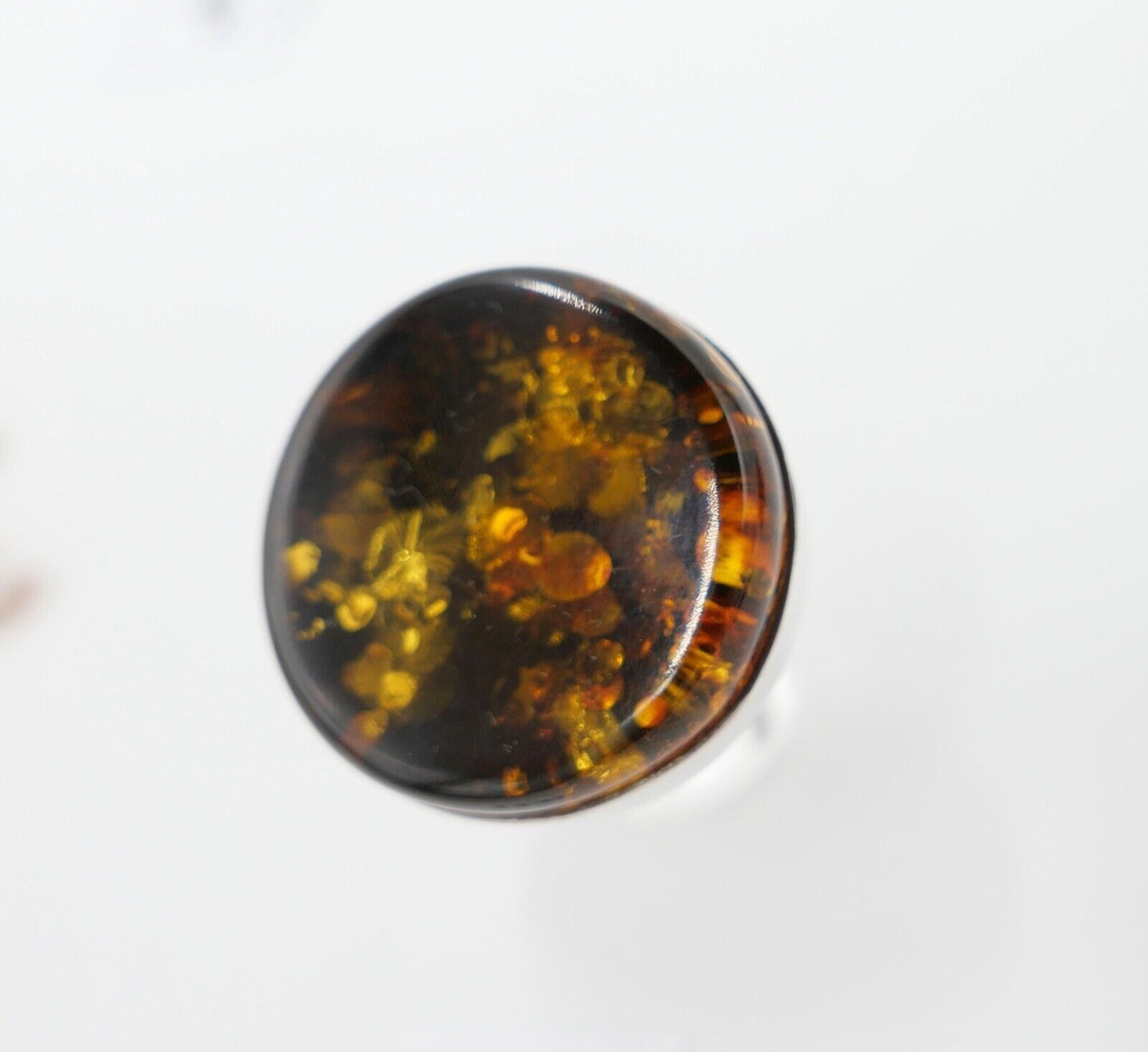 Bernstein Designer Ring Gr. 62 Silber 925 - Antikhandel-Stuttgart