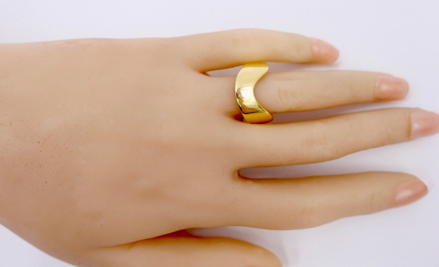 70er Designer Ring A.Mik Andreas Mikkelsen Denmark 925 Sterling Silber vergoldet - Antikhandel-Stuttgart