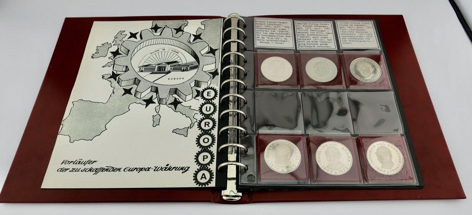 10x Europa Taler 900 925 Medaille Silbermedaille 1-10 in Album TOP ECU - Antikhandel-Stuttgart