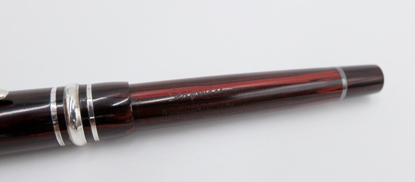 NEUwertig OVP 1997 Vintage 5002 STIPULA RB Novecento Oval Ebonite R/B Woodgrain - Antikhandel-Stuttgart
