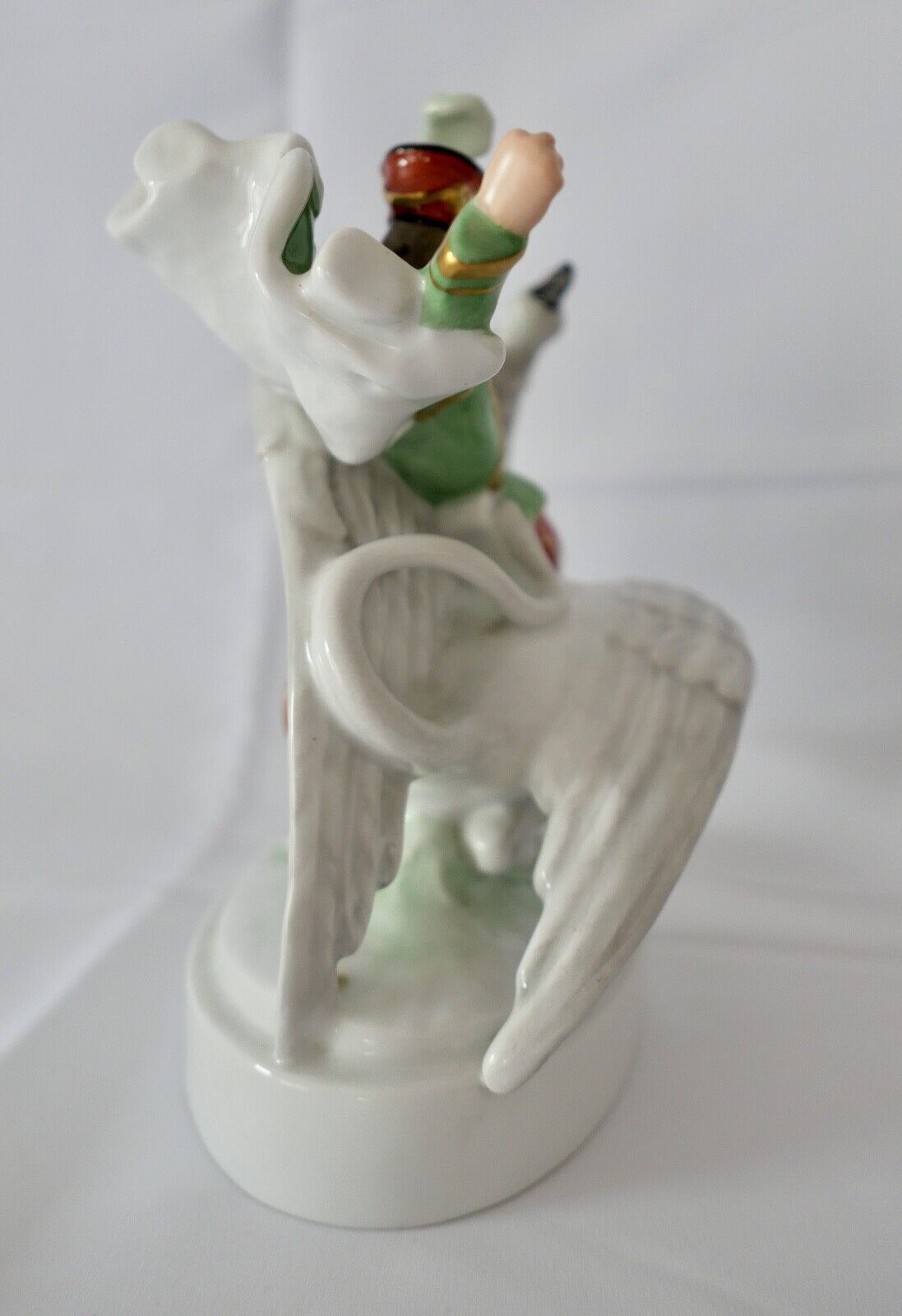 Porzellan Figur Herend Ungarisch Soldat auf Drache 21cm Husar kämpft Drache 5498 - Antikhandel-Stuttgart