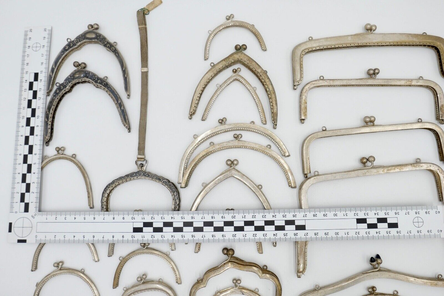 POSTEN alte Kettentasche Geldbeutel Geldbörse Täschchen Theaterasche NEU Alpacca - Antikhandel-Stuttgart