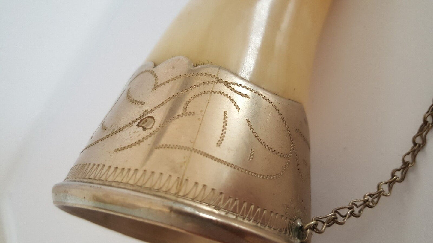 echtes Trinkhorn Methorn Decohorn Horn Füllhorn 24 cm Ø 6,5 cm - Antikhandel-Stuttgart