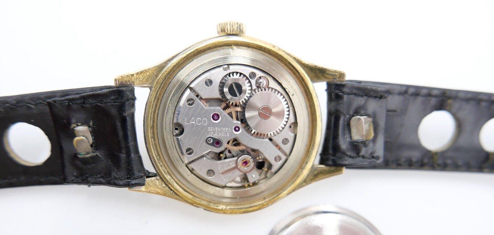 vintage Ende 50er Jahre LACO Sport Herrenuhr Cal. 26 vergoldet - Antikhandel-Stuttgart