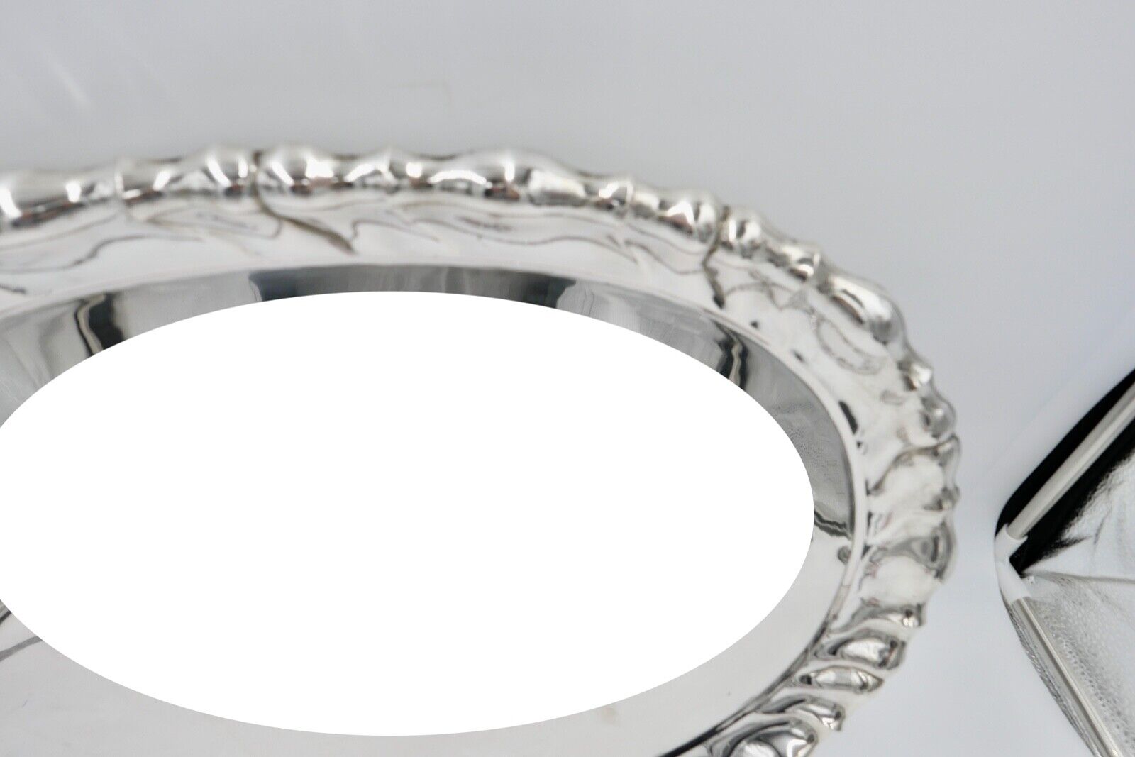 Antik Silbertablett Servierplatte Österreich Ungarn ÖMM 50x37cm 800er Budapest - Antikhandel-Stuttgart