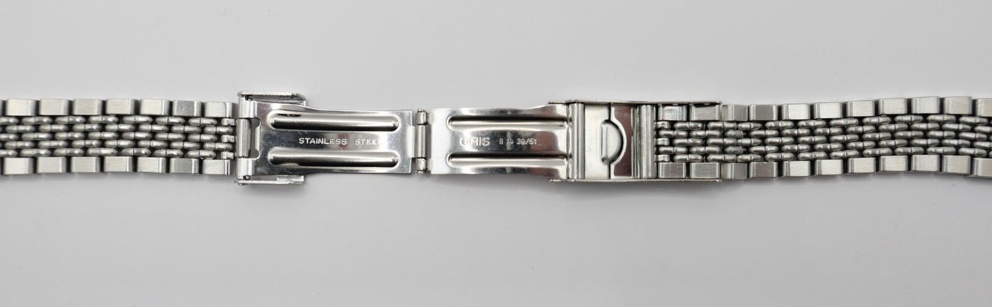 ORIS Edelstahlband Uhrenband Faltschließe 14 mm sehr guter Zustand 81439/51