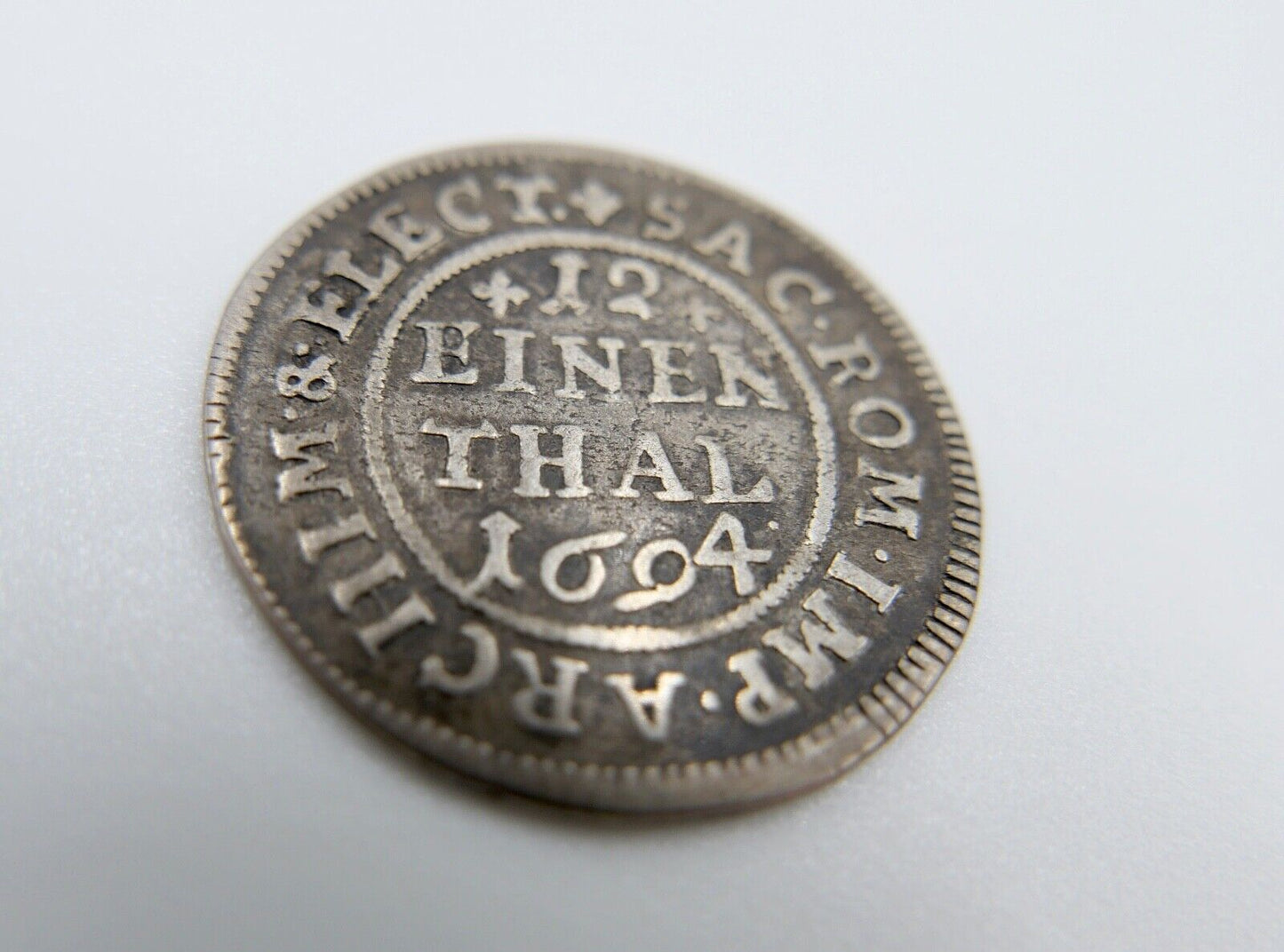 Sachsen 1/12 Taler 1694 Johann Georg IV. Silber in ss - Antikhandel-Stuttgart