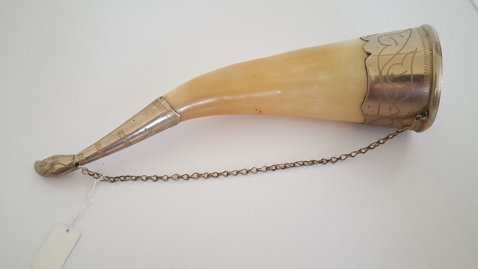 echtes Trinkhorn Methorn Decohorn Horn Füllhorn 24 cm Ø 6,5 cm - Antikhandel-Stuttgart