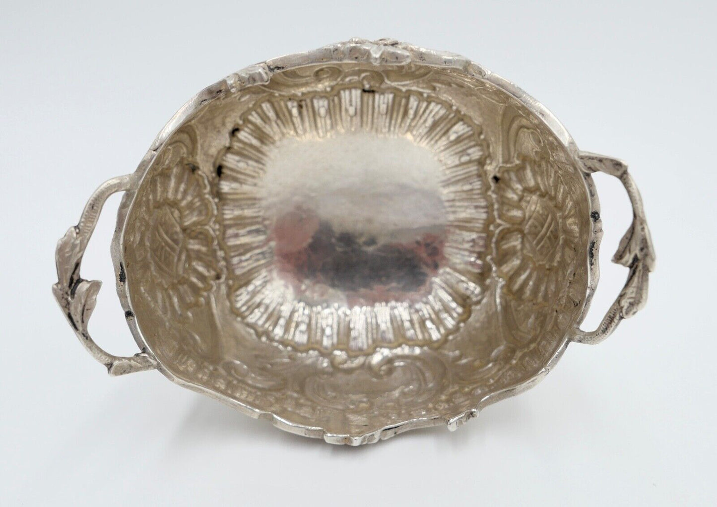 Alter Jugendstil Zucker Behälter Konfektschale 800 - 900 Silber 10x8 cm - Antikhandel-Stuttgart