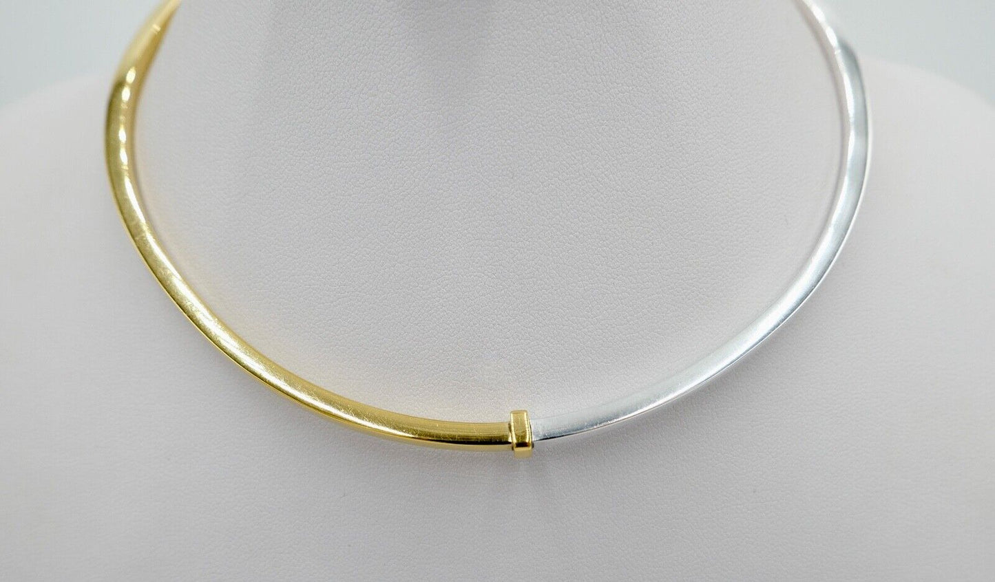 Bicolor Designer Halsring Halsreif Collier Andreas Mikkelsen Denmark 925S Silber - Antikhandel-Stuttgart