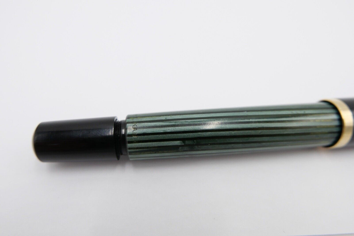 Günther Wagner PELIKAN 400 Füller 585 14Ct Gold Feder KM grün schwarz gestreift - Antikhandel-Stuttgart