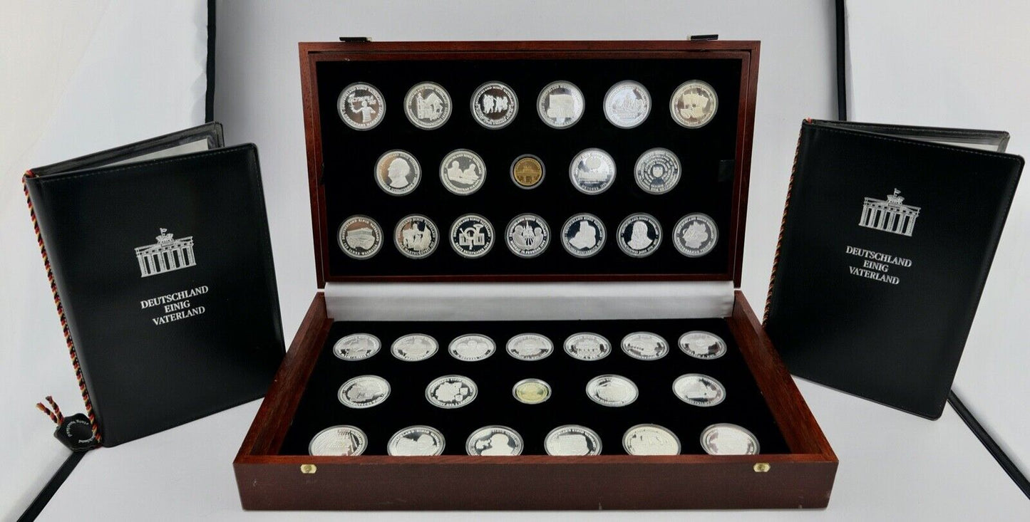 Vollständig 36 Medaillen DEUTSCHLAND EINIG VATERLAND Silber & Gold PP - Antikhandel-Stuttgart