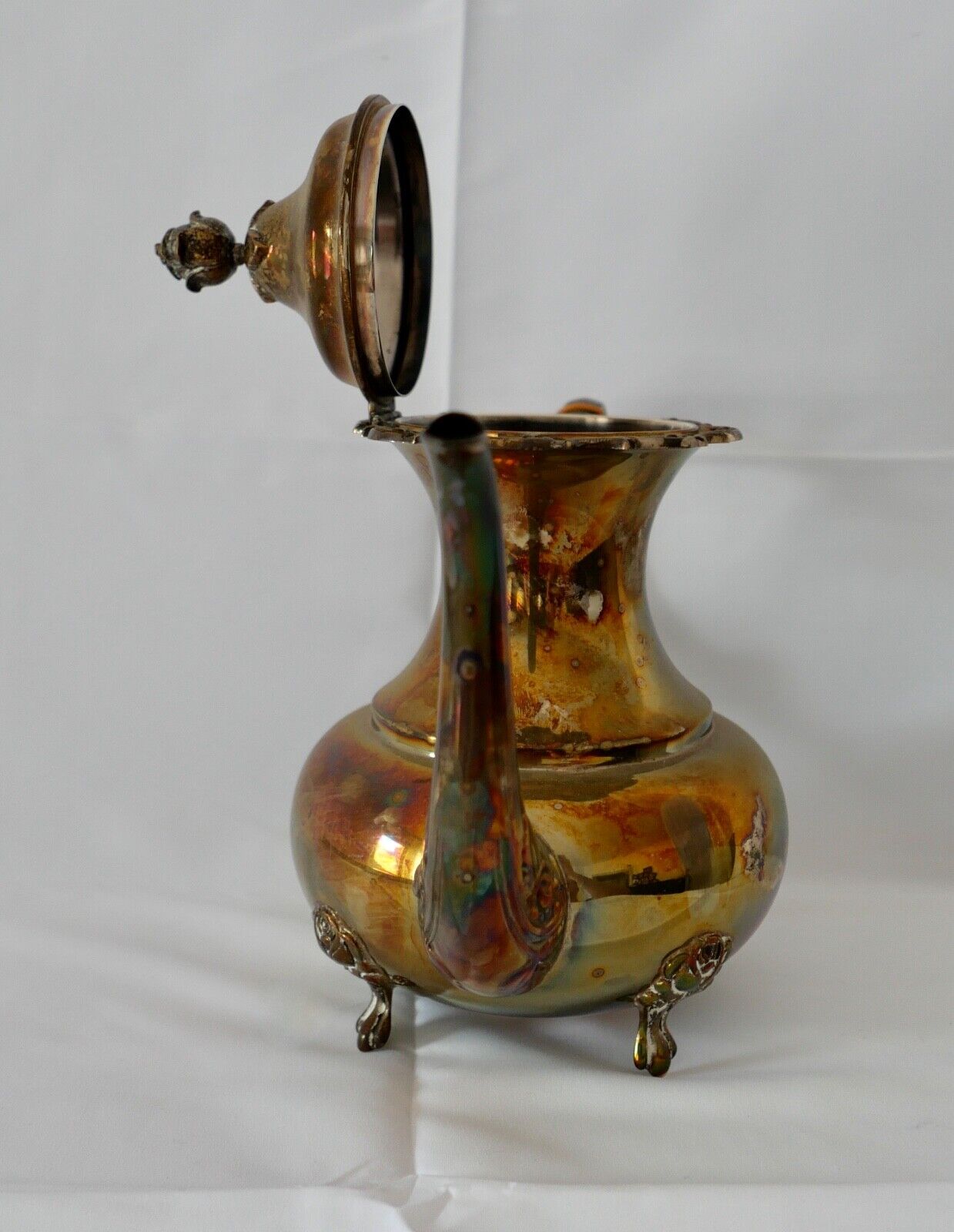 Große Eugen Ferner 1967 EPNS Cafe Tee Kaffee Kanne Tea silver Plated Ø 29 cm Big - Antikhandel-Stuttgart