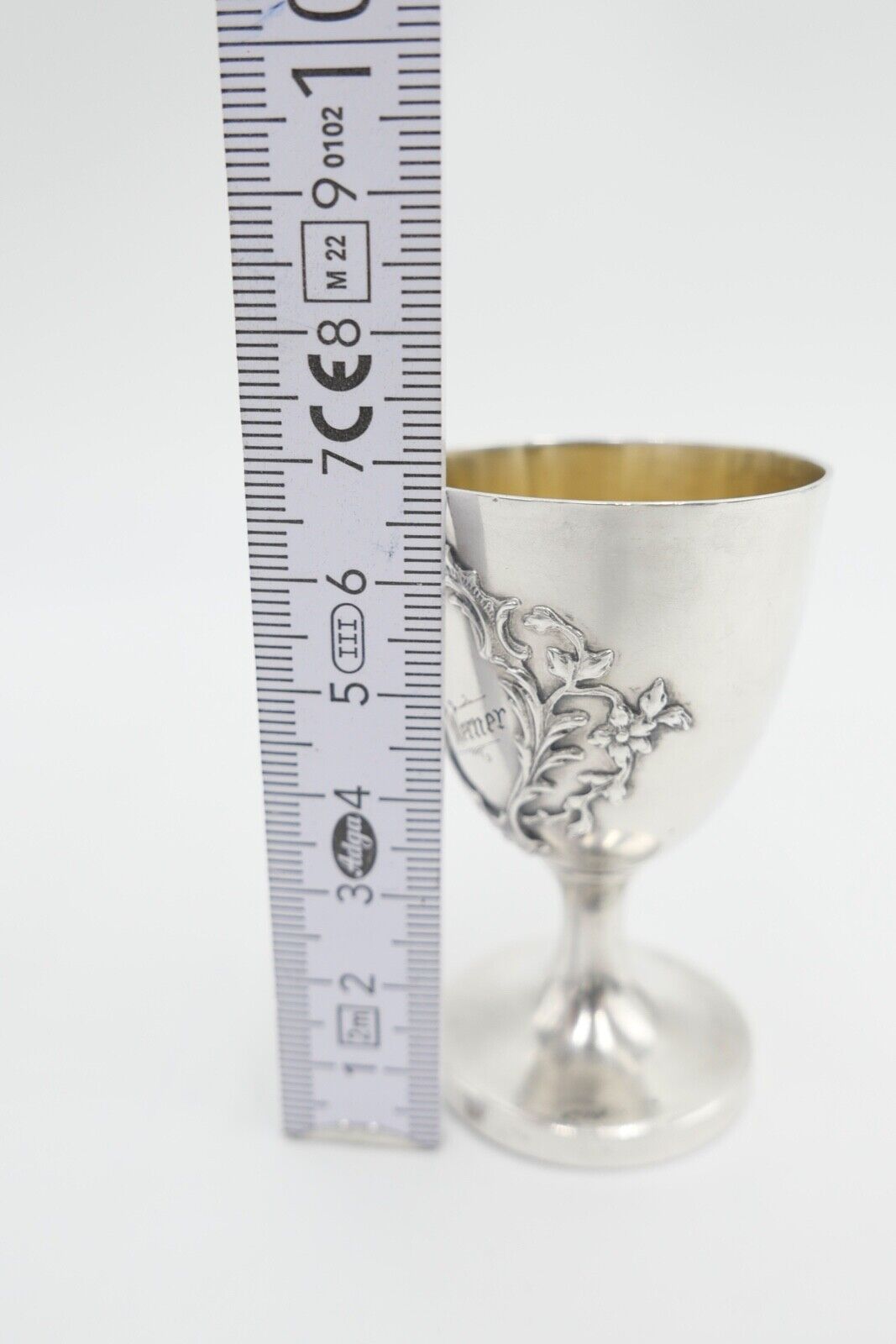 Martin Mayer 800 Silber Jugendstil um 1900 Becher Schnapsbecher Werner vergoldet - Antikhandel-Stuttgart